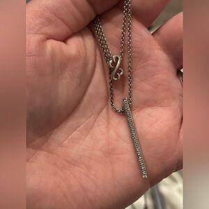 Jane Seymour sterling silver open heart and bar multi chain necklace